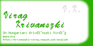 virag krivanszki business card